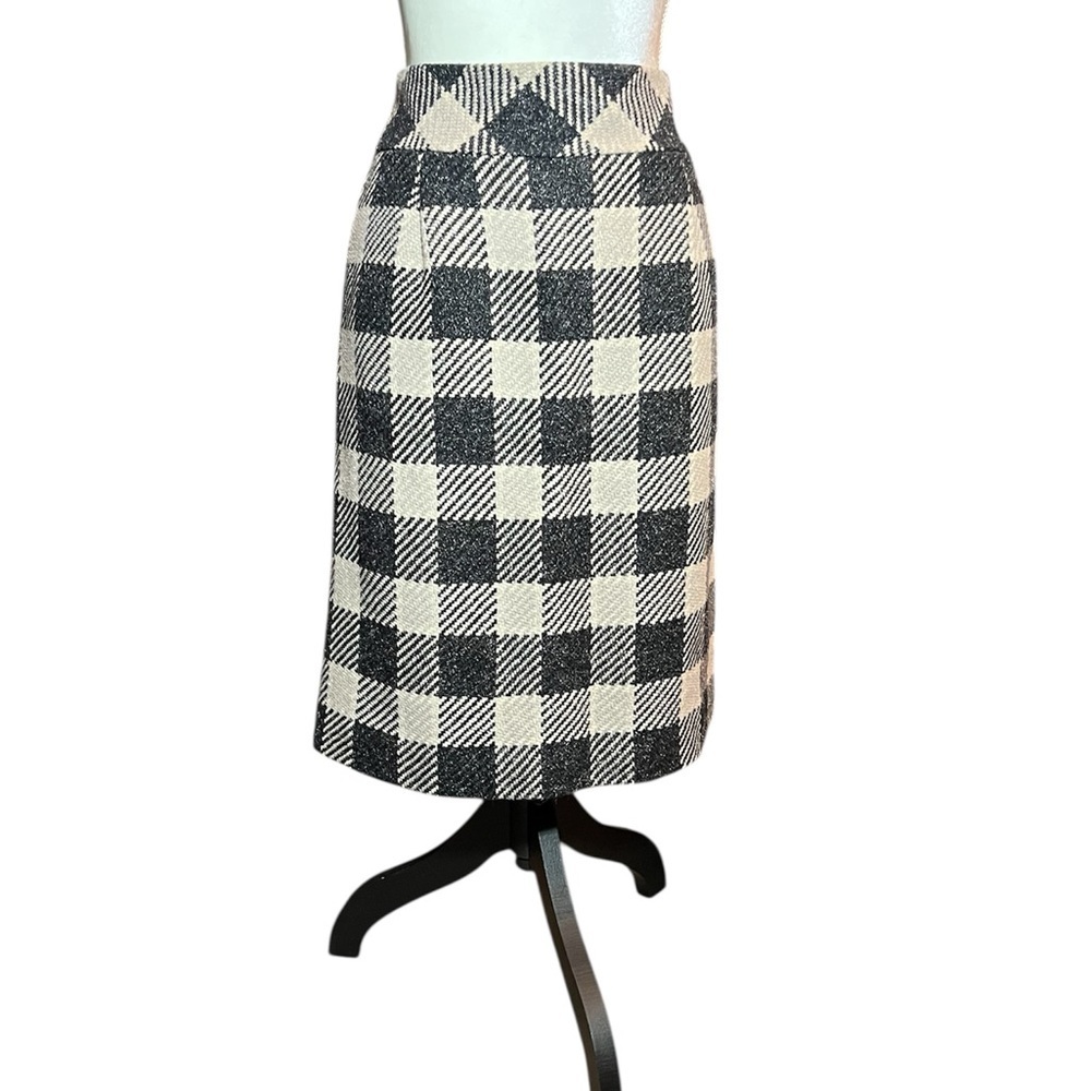 TALBOTS Women’s Plaid Checker Wool Blend Skirt Size 8 - Picture 4 of 9